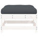 Garden Footstool With Cushion White Solid Wood Pine Nxpppl