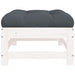 Garden Footstool With Cushion White Solid Wood Pine Nxpppl