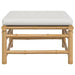 Garden Footstool With Light Grey Cushion Bamboo Tlxxnb