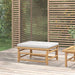 Garden Footstool With Light Grey Cushion Bamboo Tlxxnb