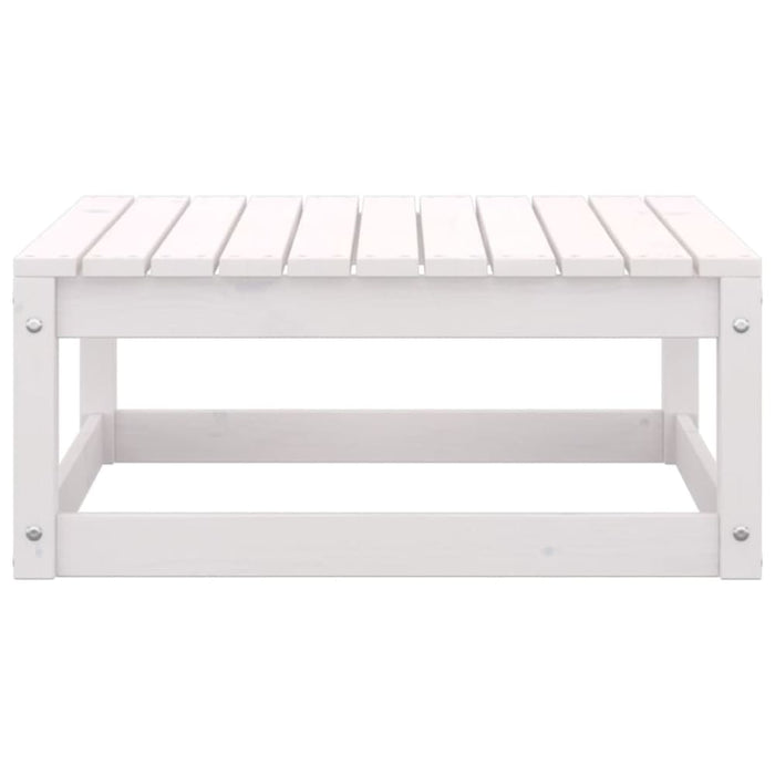 Garden Footstools With Cushions 2 Pcs White Solid Pinewood