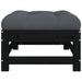 Garden Footstools With Cushions 2pcs Black Solid Wood Pine