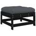 Garden Footstools With Cushions 2pcs Black Solid Wood Pine