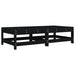 Garden Footstools With Cushions 2pcs Black Solid Wood Pine