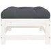 Garden Footstools With Cushions 2pcs White Solid Wood Pine