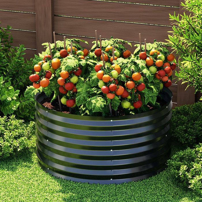 Garden Bed Galvanised Raised Steel Planter Round Latches