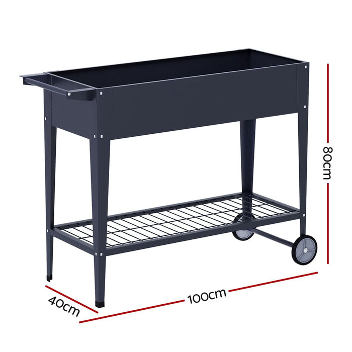 Garden Bed Galvanised Steel Raised Planter Box 100x40x80cm