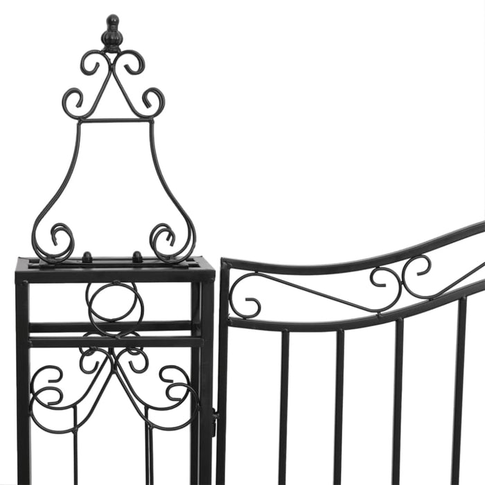 Garden Gate Black 121x8x120 Cm Wrought Iron Tltato