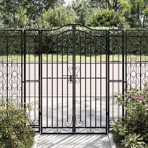 Garden Gate Black 121x8x150 Cm Wrought Iron Tltatx