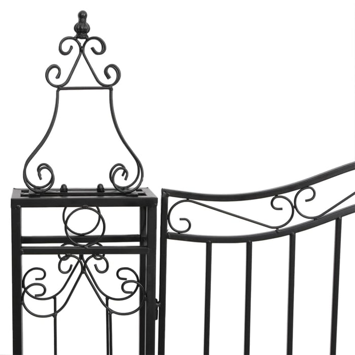 Garden Gate Black 121x8x200 Cm Wrought Iron Tltata