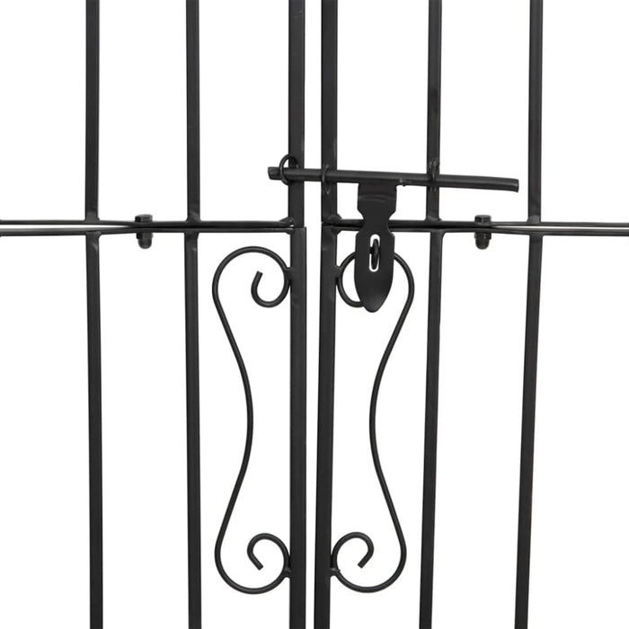 Garden Gate Black 121x8x200 Cm Wrought Iron Tltata