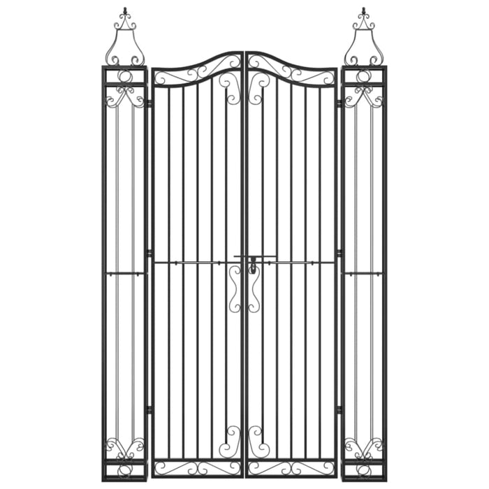 Garden Gate Black 121x8x200 Cm Wrought Iron Tltata