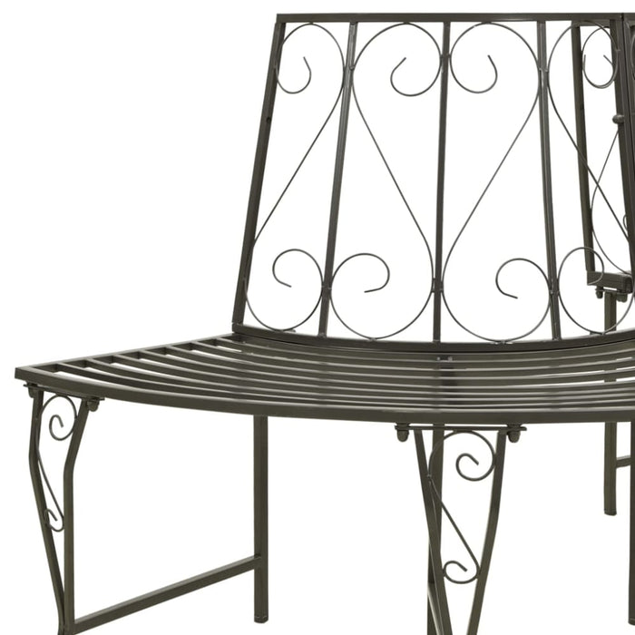 Garden Half Round Tree Bench 160 Cm Steel Totbta