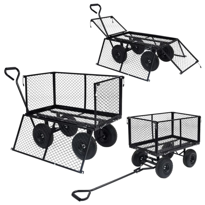 Garden Hand Trolley Black 350 Kg Kxpnx