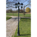 Garden Light Post 3-arms 230 Cm Dark Green Black Aluminium