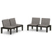 Garden Lounge Benches With Cushions 2 Pcs Plastic Grey