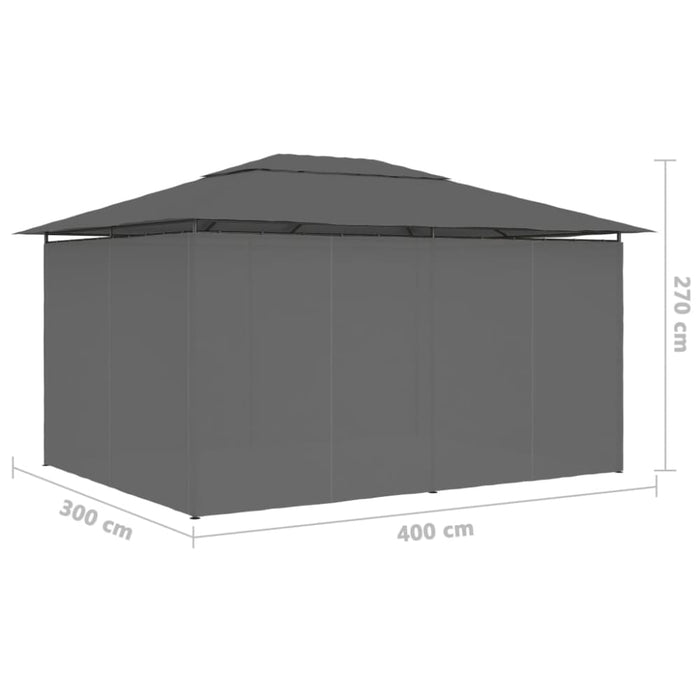 Garden Marquee With Curtains 4x3 m Anthracite Aiklb