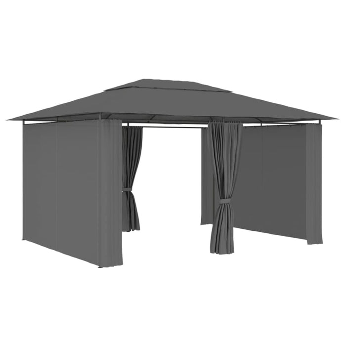 Garden Marquee With Curtains 4x3 m Anthracite Aiklb