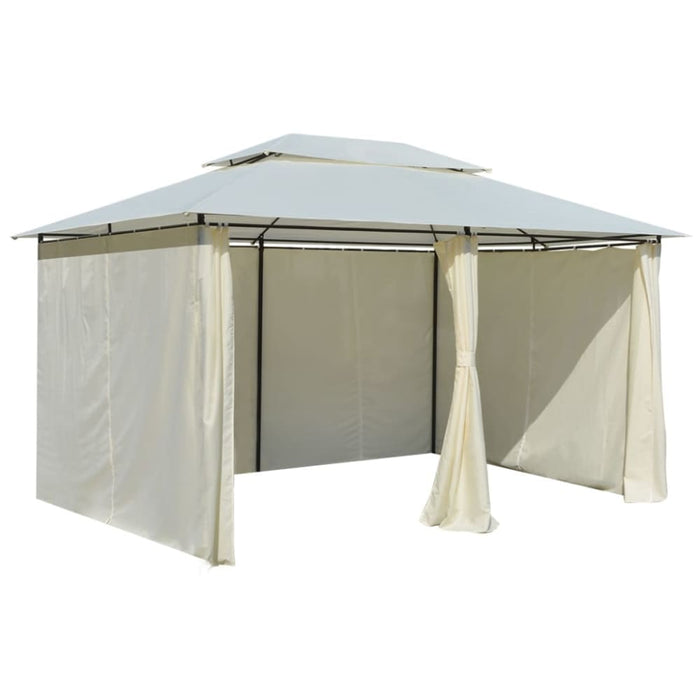 Garden Marquee With Curtains 4x3 m White Atxol