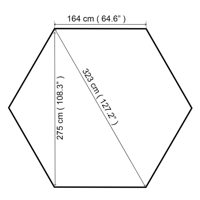 Garden Marquee Gazebo Pavilion Tent Hexagonal Beige 323x265