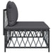 Garden Middle Sofa With Cushions Anthracite Woven Fabric