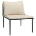 Garden Middle Sofa With Cushions Grey Poly Rattan Tlaoxa