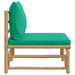 Garden Middle Sofa With Green Cushions Bamboo Tlxxka