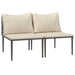 Garden Middle Sofas With Cushions 2 Pcs Grey Poly Rattan