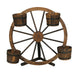 Garden Ornaments Decor Wooden Wagon Wheel Rustic Outdoor