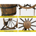 Garden Ornaments Decor Wooden Wagon Wheel Rustic Outdoor