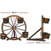 Garden Ornaments Decor Wooden Wagon Wheel Rustic Outdoor