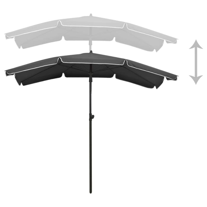 Garden Parasol With Pole 200x130 Cm Anthracite Topppt