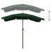 Garden Parasol With Pole 200x130 Cm Green Topppx