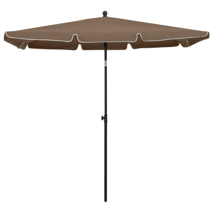 Garden Parasol With Pole 210x140 Cm Taupe Toppal