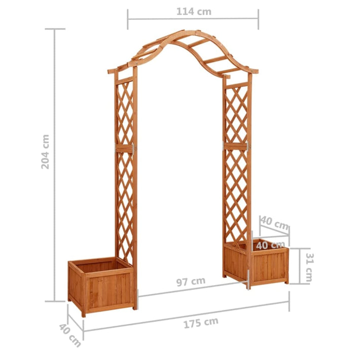 Garden Pergola With Planter Solid Firwood Toltnn