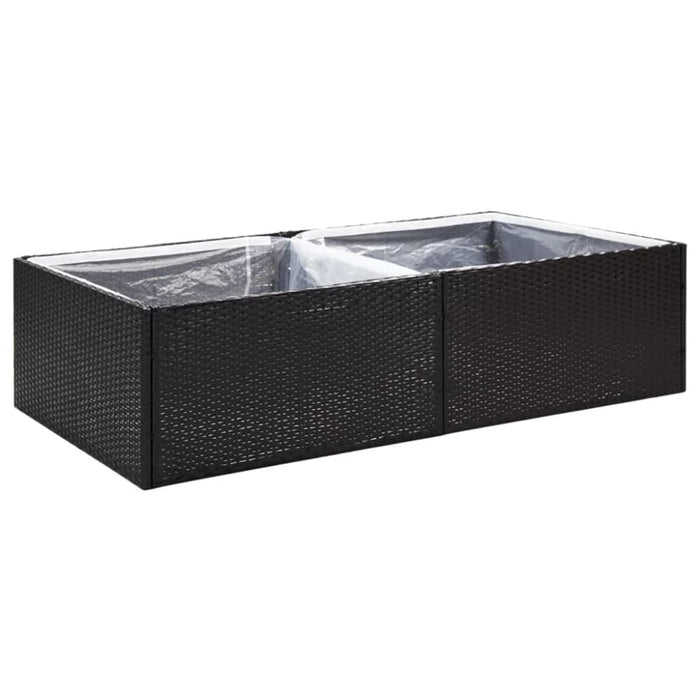 Garden Planter Black 157x80x40 Cm Poly Rattan Tokoix