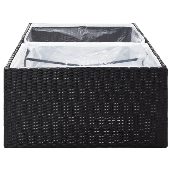 Garden Planter Black 157x80x40 Cm Poly Rattan Tokoix