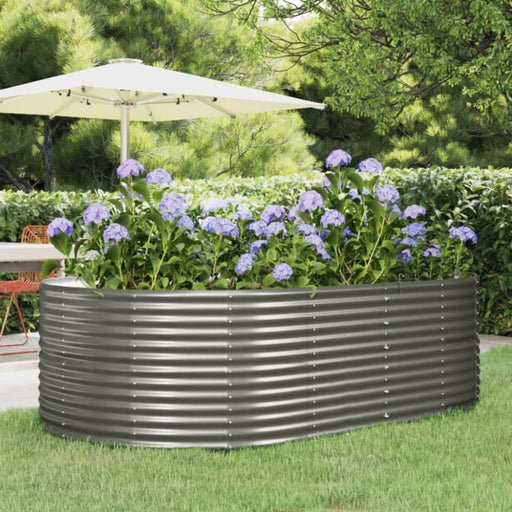 Garden Planter Grey 212x140x68 Cm Powder-coated Steel Tokbka