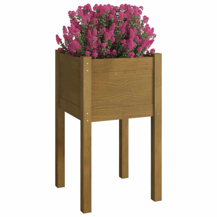 Garden Planter Honey Brown 40x40x70 Cm Solid Pinewood Nobikp