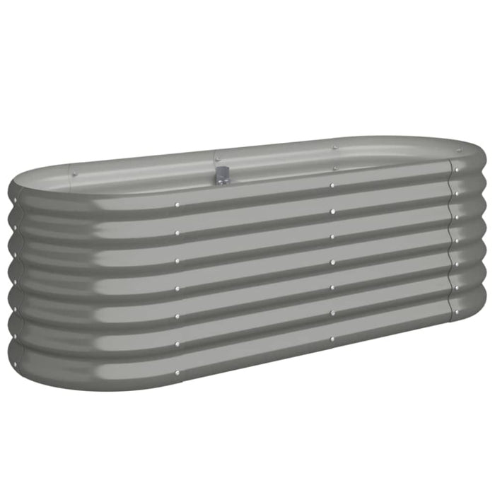 Garden Planter Powder-coated Steel 114x40x36 Cm Grey Tonnla