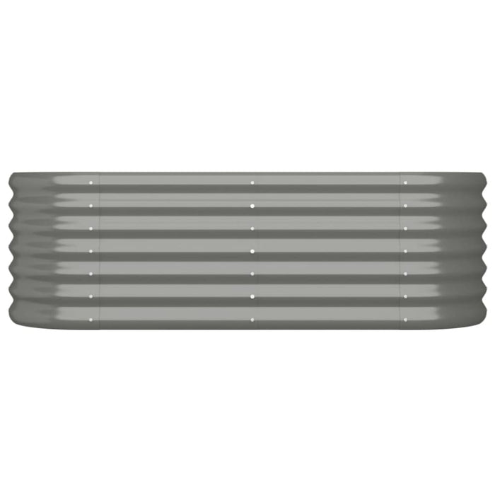 Garden Planter Powder-coated Steel 114x40x36 Cm Grey Tonnla