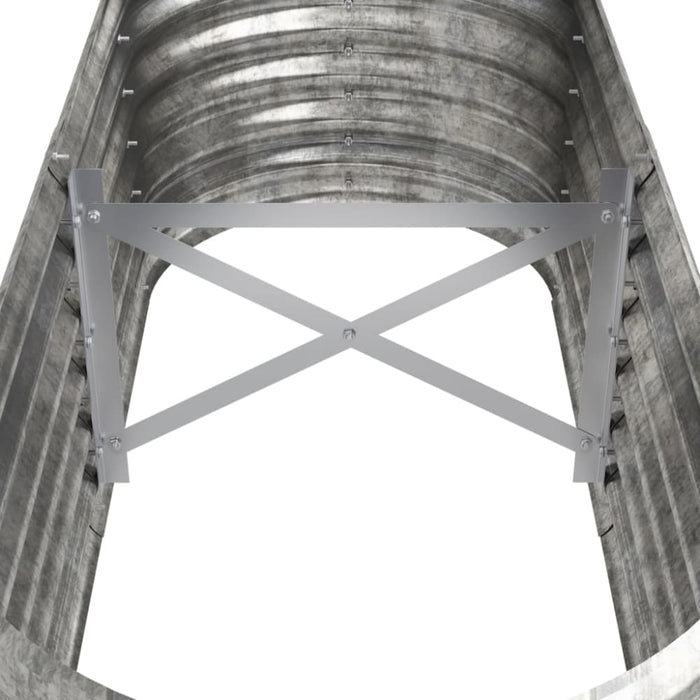 Garden Planter Powder-coated Steel 114x40x36 Cm Silver