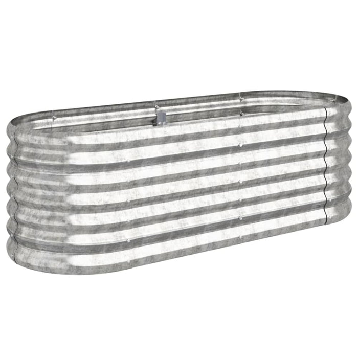 Garden Planter Powder-coated Steel 114x40x36 Cm Silver