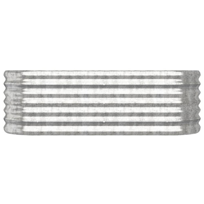 Garden Planter Powder-coated Steel 114x40x36 Cm Silver