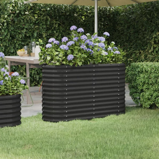 Garden Planter Powder-coated Steel 114x40x68 Cm Anthracite