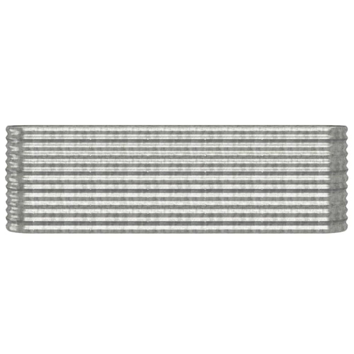 Garden Planter Powder-coated Steel 224x40x68 Cm Silver