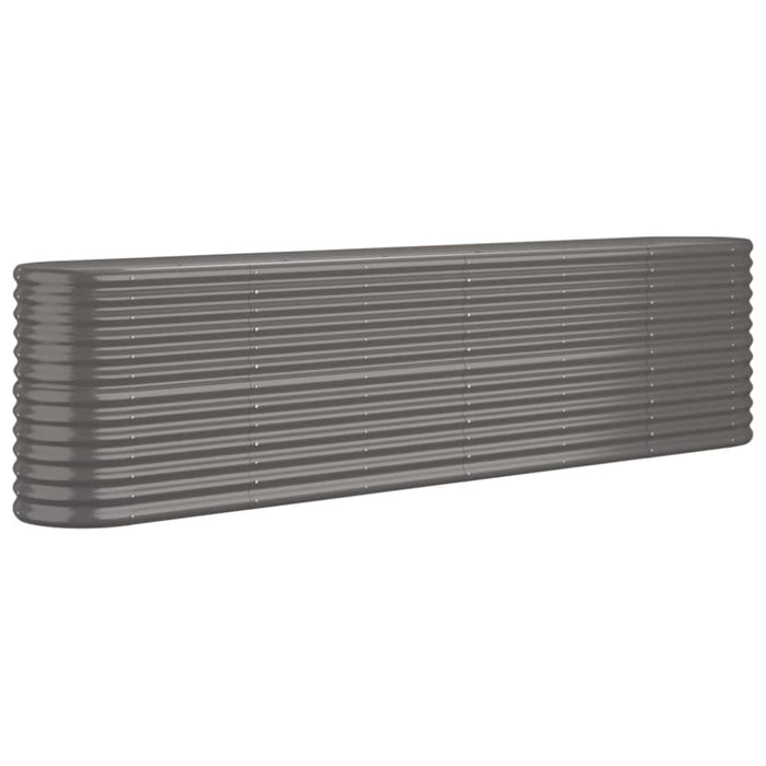 Garden Planter Powder-coated Steel 260x40x68 Cm Grey Tonkba