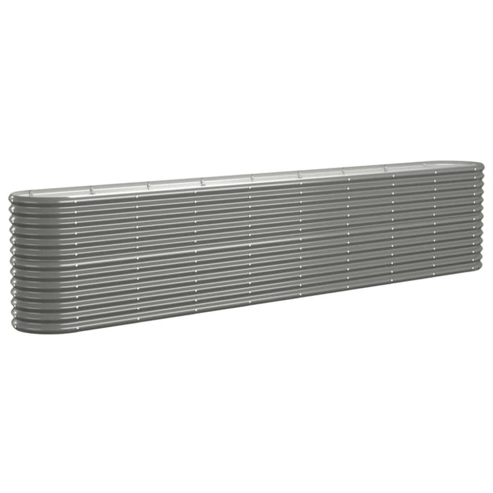 Garden Planter Powder-coated Steel 332x40x68 Cm Grey Tonkbk