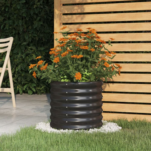 Garden Planter Powder-coated Steel 40x40x36 Cm Anthracite