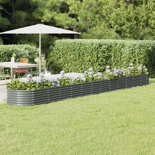 Garden Planter Powder-coated Steel 512x80x36 Cm Grey Tonktk